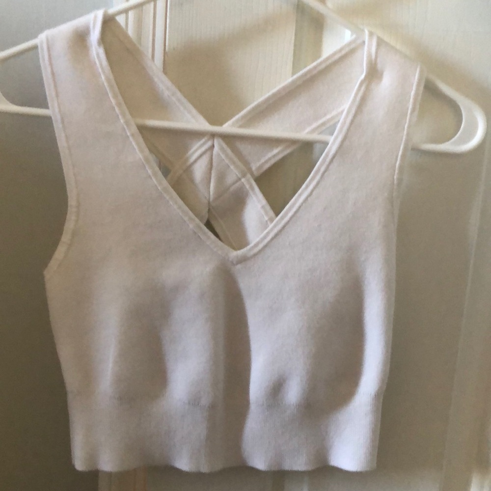 Express white crop top